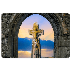 Desk Mat - 12th Century St. Tola's Cross, County Clare - James A. Truett - Moods of Ireland - Irish Art
