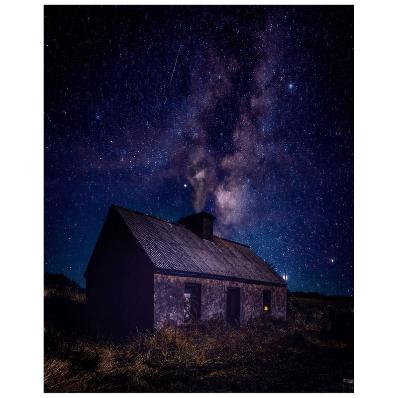 Print - Starry Night over Abandoned Cottage, County Clare - Moods of Ireland