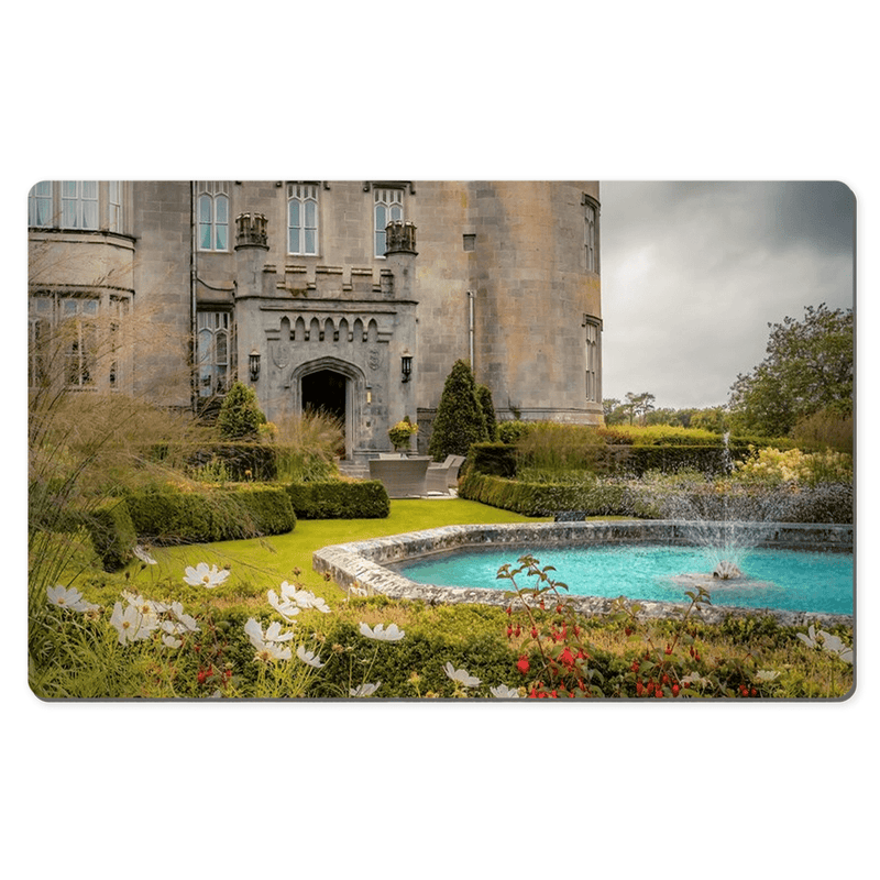 Desk Mat -Side entrance and Garden, Dromoland Castle, County Clare - James A. Truett - Moods of Ireland - Irish Art