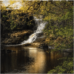 Shower Curtain - Tranquil Bluebell Falls at Clondegad, County Clare - James A. Truett - Moods of Ireland - Irish Art