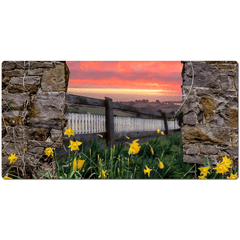 Desk Mat - Daffodil Sunrise in the Irish Countryside - James A. Truett - Moods of Ireland - Irish Art