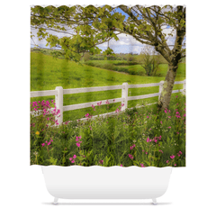 Shower Curtain - Ballynacally Wildflower Vista - James A. Truett - Moods of Ireland - Irish Art