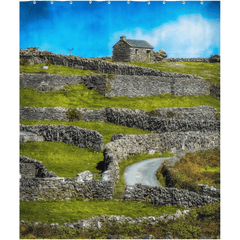 Shower Curtain - Stone Cottage on a Hill, Inisheer, Aran Islands, County Galway - James A. Truett - Moods of Ireland - Irish Art