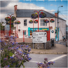 Shower Curtain - Kildysart Village Square in Summer - James A. Truett - Moods of Ireland - Irish Art