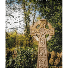 Shower Curtain - Celtic Cross at Dysert O'Dea Graveyard, County Clare - James A. Truett - Moods of Ireland - Irish Art