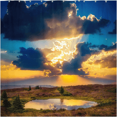 Shower Curtain - Sunset over Lake at Tountinna, County Tipperary - Moods of Ireland