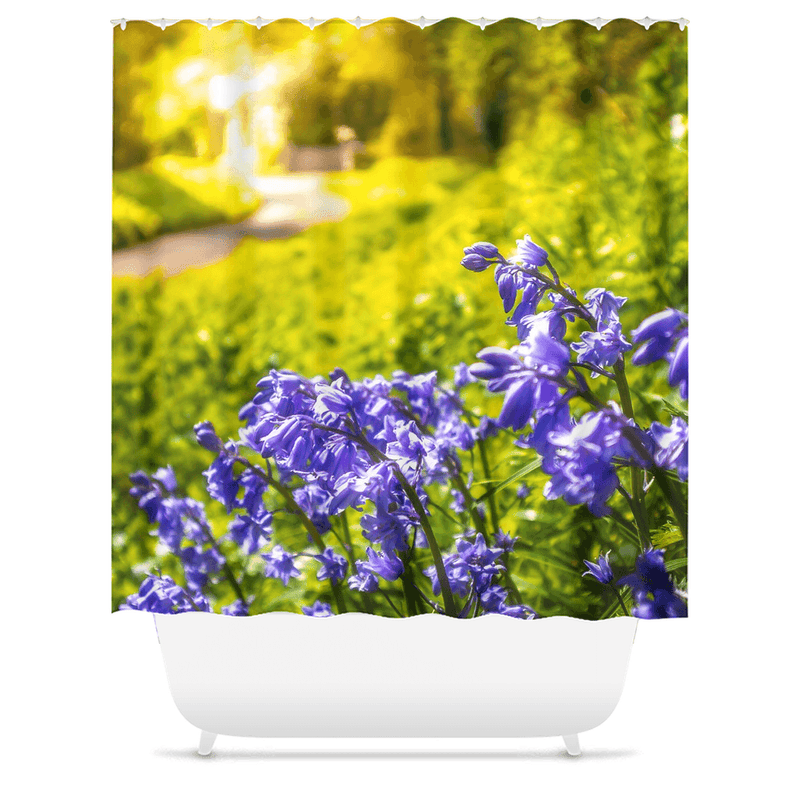 Shower Curtain - Irish Bluebells in Spring Sun, County Clare - James A. Truett - Moods of Ireland - Irish Art