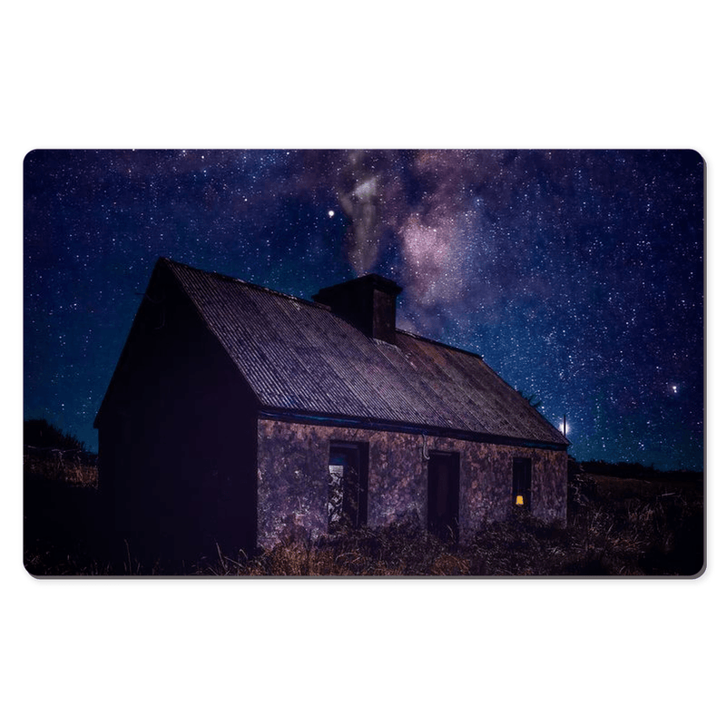 Desk Mat - Starry Night over Abandoned Cottage, County Clare - Moods of Ireland