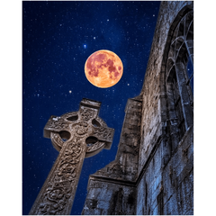 Print - Full Moon and Star-Studded Sky over Quin Abbey, County Clare - James A. Truett - Moods of Ireland - Irish Art
