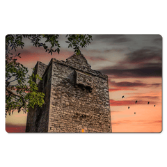Desk Mat - Ballinalacken Castle at Sunset, County Clare - James A. Truett - Moods of Ireland - Irish Art