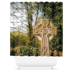 Shower Curtain - Celtic Cross at Dysert O'Dea Graveyard, County Clare - James A. Truett - Moods of Ireland - Irish Art