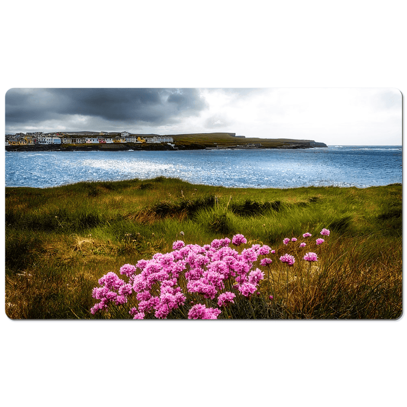 Desk Mat - Sea Pinks on Kilkee Bay, County Clare - James A. Truett - Moods of Ireland - Irish Art