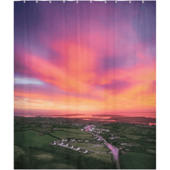 Shower Curtain - Pink Winter Sunrise over Kildysart, County Clare - James A. Truett - Moods of Ireland - Irish Art