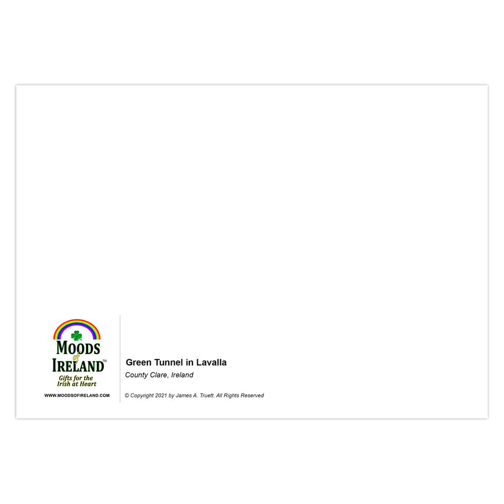 Folded Note Cards - Green Tunnel in Lavalla, County Clare - James A. Truett - Moods of Ireland - Irish Art