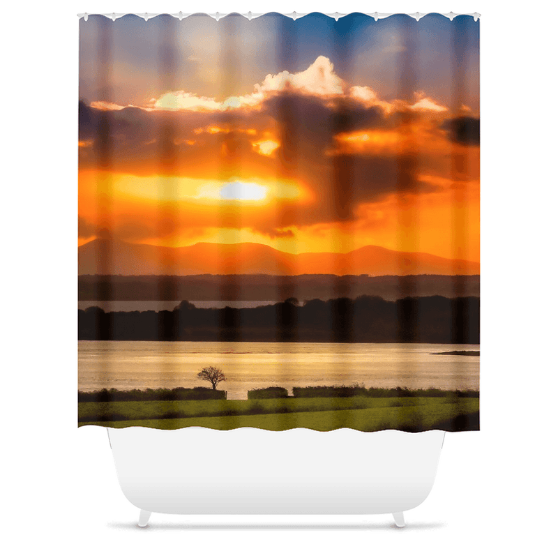 Shower Curtain - Glorious Shannon Estuary Sunrise, County Clare - James A. Truett - Moods of Ireland - Irish Art