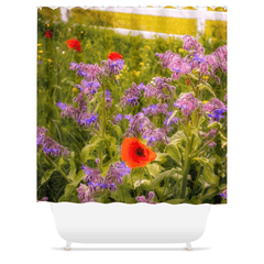 Shower Curtain - Wildflower Meadow at Ballynacally, County Clare - James A. Truett - Moods of Ireland - Irish Art