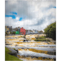 Shower Curtain - Cascades at Ennistymon, County Clare - James A. Truett - Moods of Ireland - Irish Art