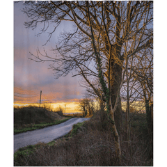 Shower Curtain - Morning Sun on Irish County Road, County Clare - James A. Truett - Moods of Ireland - Irish Art