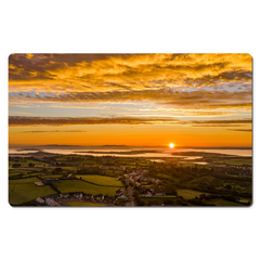 Desk Mat - Autumn Sunrise over Kildysart Village and Shannon Estuary - James A. Truett - Moods of Ireland - Irish Art