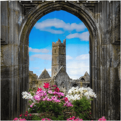 Shower Curtain - Summer at Quin Abbey, County Clare - James A. Truett - Moods of Ireland - Irish Art