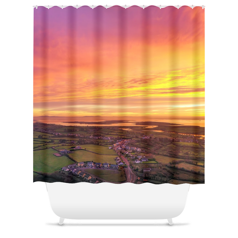 Shower Curtain - November Sunrise over Kildysart, County Clare - James A. Truett - Moods of Ireland - Irish Art