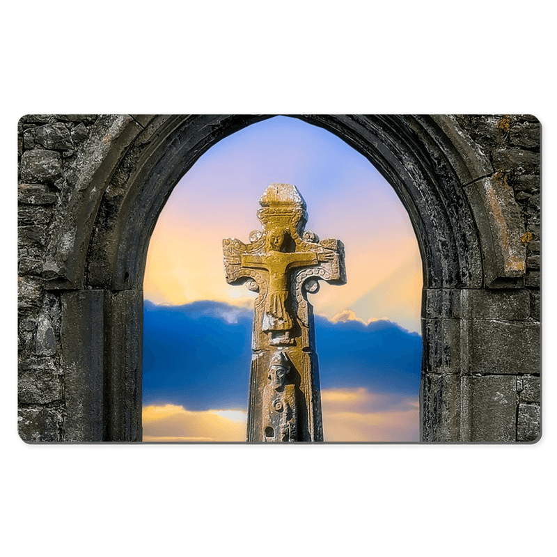 Desk Mat - 12th Century St. Tola's Cross, County Clare - James A. Truett - Moods of Ireland - Irish Art