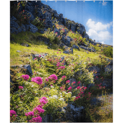 Shower Curtain - Burren Wildflowers and Limestone, County Clare - James A. Truett - Moods of Ireland - Irish Art