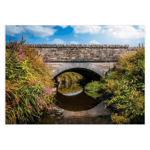 Folded Note Cards - Arched Bridge over Wildflower-lined Stream, County Clare - Moods of Ireland