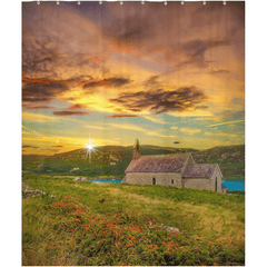 Shower Curtain - Church of St. Brendan the Navigator at Sunset, Crookhaven, County Cork - James A. Truett - Moods of Ireland - Irish Art