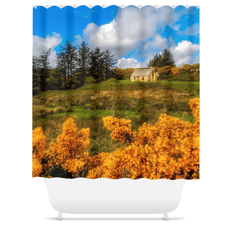 Shower Curtain - Irish Cottage in Spring, County Clare, Ireland - James A. Truett - Moods of Ireland - Irish Art