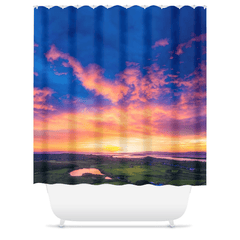 Shower Curtain - Sunrise over Ballylean Lake and the Shannon Estuary, County Clare - James A. Truett - Moods of Ireland - Irish Art