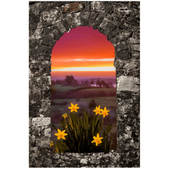 Print - Spring Daffodils and County Clare Sunrise - James A. Truett - Moods of Ireland - Irish Art