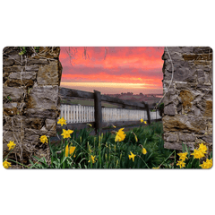 Desk Mat - Daffodil Sunrise in the Irish Countryside - James A. Truett - Moods of Ireland - Irish Art