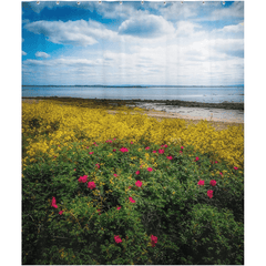 Shower Curtain - Summer Wildflowers on Galway Bay - James A. Truett - Moods of Ireland - Irish Art