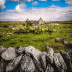 Shower Curtain - Ruins of Carran Church, in the Burren, County Clare - James A. Truett - Moods of Ireland - Irish Art