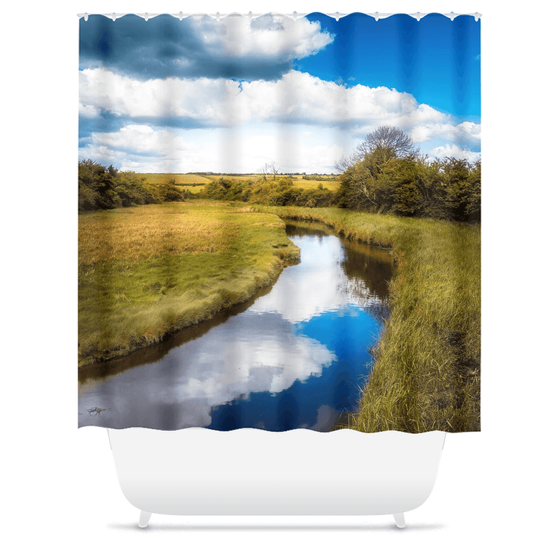 Shower Curtain - Tranquil Winding Brook, County Clare - James A. Truett - Moods of Ireland - Irish Art