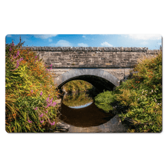 Desk Mat - Arched Bridge over Wildflower-lined Stream, County Clare - Moods of Ireland
