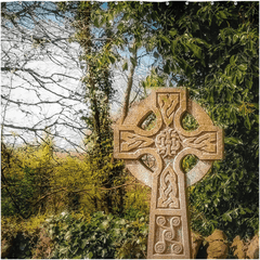 Shower Curtain - Celtic Cross at Dysert O'Dea Graveyard, County Clare - James A. Truett - Moods of Ireland - Irish Art