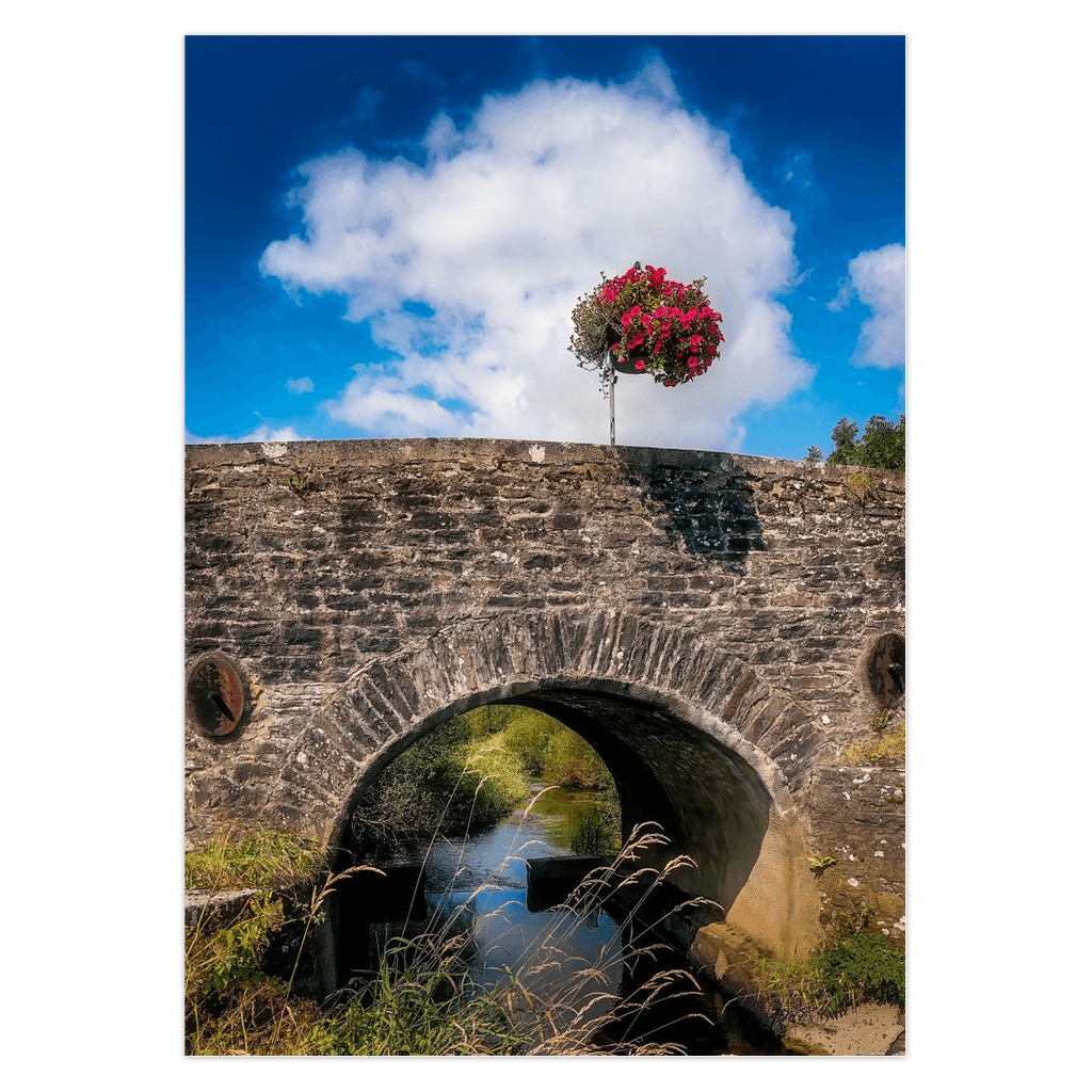 Folded Note Cards - Flower Basket over Creegh Bridge, County Clare - Moods of Ireland