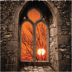 Shower Curtain - Clare Abbey Sunrise, County Clare - James A. Truett - Moods of Ireland - Irish Art