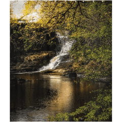 Shower Curtain - Tranquil Bluebell Falls at Clondegad, County Clare - James A. Truett - Moods of Ireland - Irish Art