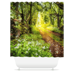 Shower Curtain - County Clare path lined with Wild Garlic and Wildflowers - James A. Truett - Moods of Ireland - Irish Art