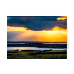 Folded Note Cards - Sun Rays through Dark Clouds over Shannon Estuary, County Clare - James A. Truett - Moods of Ireland - Irish Art
