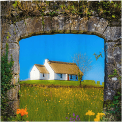 Shower Curtain - Thatched Cottage on a Hill, County Clare - James A. Truett - Moods of Ireland - Irish Art