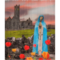 Shower Curtain - Holy Mother at Quin Abbey, County Clare - James A. Truett - Moods of Ireland - Irish Art