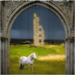 Shower Curtain - Dough Castle in Lahinch, County Clare - James A. Truett - Moods of Ireland - Irish Art