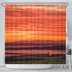 Shower Curtain - Spectacular Shannon Estuary Sunrise, County Clare, Ireland Shower Curtain Moods of Ireland 