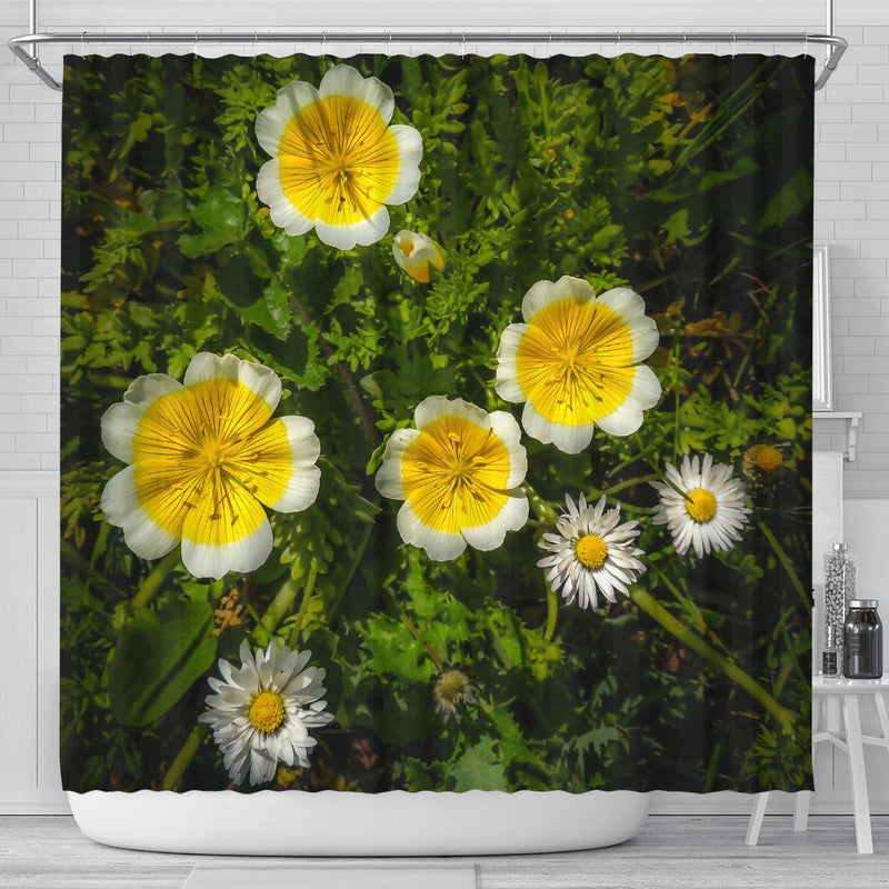 Shower Curtain - Irish Poached Egg Flowers and Daisies Shower Curtain Moods of Ireland 