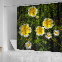 Shower Curtain - Irish Poached Egg Flowers and Daisies Shower Curtain Moods of Ireland 