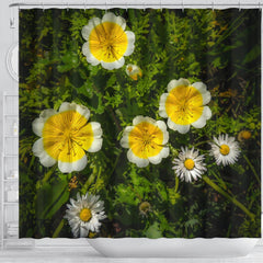 Shower Curtain - Irish Poached Egg Flowers and Daisies Shower Curtain Moods of Ireland 